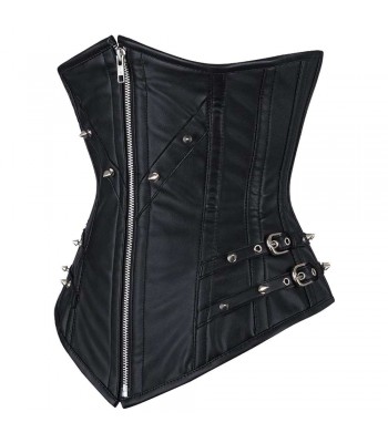 Women’s Gothic Industrial Underbust Corset with Buckles – Punk & Steampunk Style
